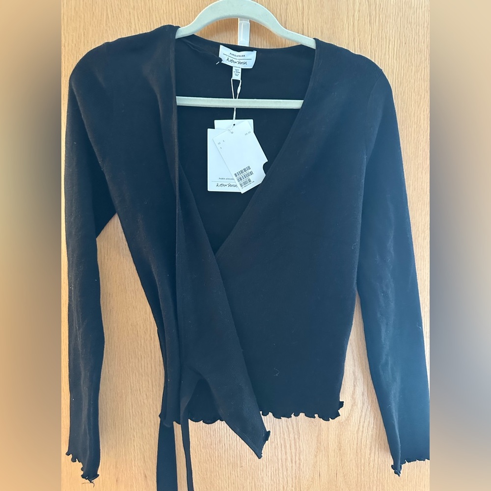 COPY - NWT OTHER STORIES black cotton wrap top